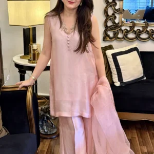 Dusty Blush Pink Silk Ensemble